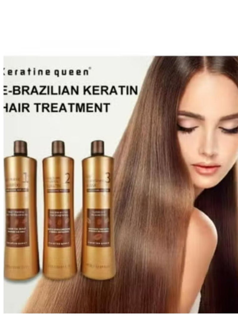 Keratine queen Brazilian Thermal Keratine Set 1 L 3pcs/set - Image 1